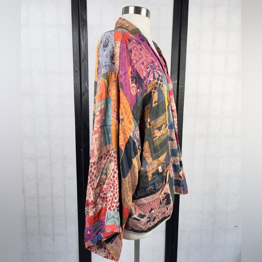 Johnny Was Colorful Patchwork Open Front Jacket. - image 3